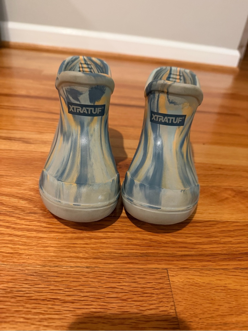 XTRATUF Kids' Blue and Yellow Swirl Rain Boots